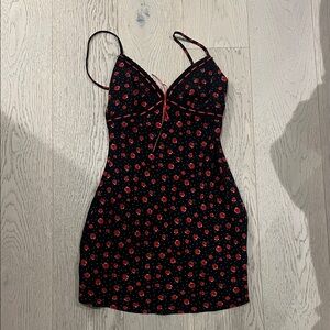 Princess Polly Floral Black and Red Dress